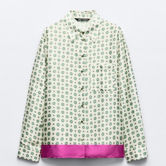 Zara “Printed Satin Shirt” - Picture 2 of 9